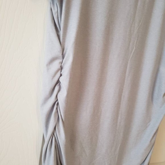 Time And Tru I love You Already Gray Maternity Shirt Ruched Sides Size Medium - Picture 5 of 9